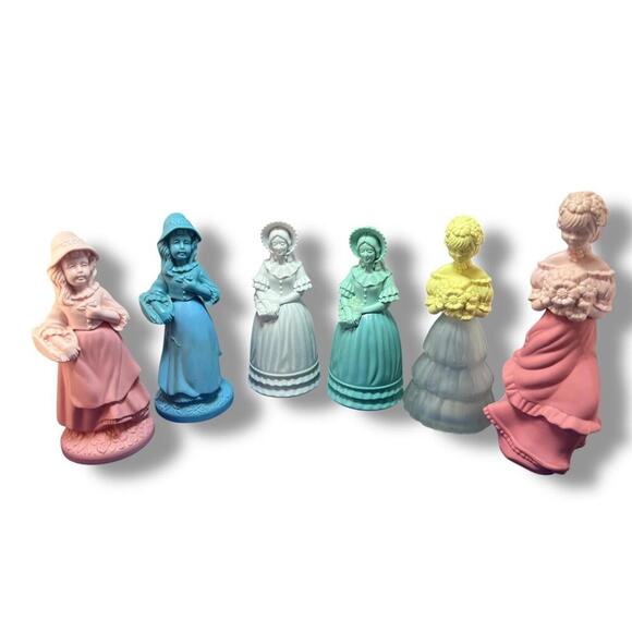 LOT of 6 Vintage 70s Avon Pretty Girl Pink & Little Girl Blue Cotillion EMPTY - Picture 1 of 8